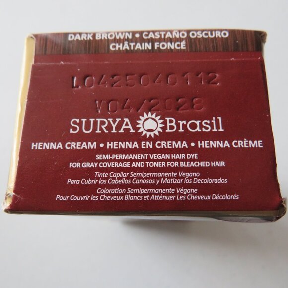 Henna Cream Dark Brown Semi-Permanent Vegan Hair Dye For Gray Coverage 2.37 oz - Picture 9 of 10